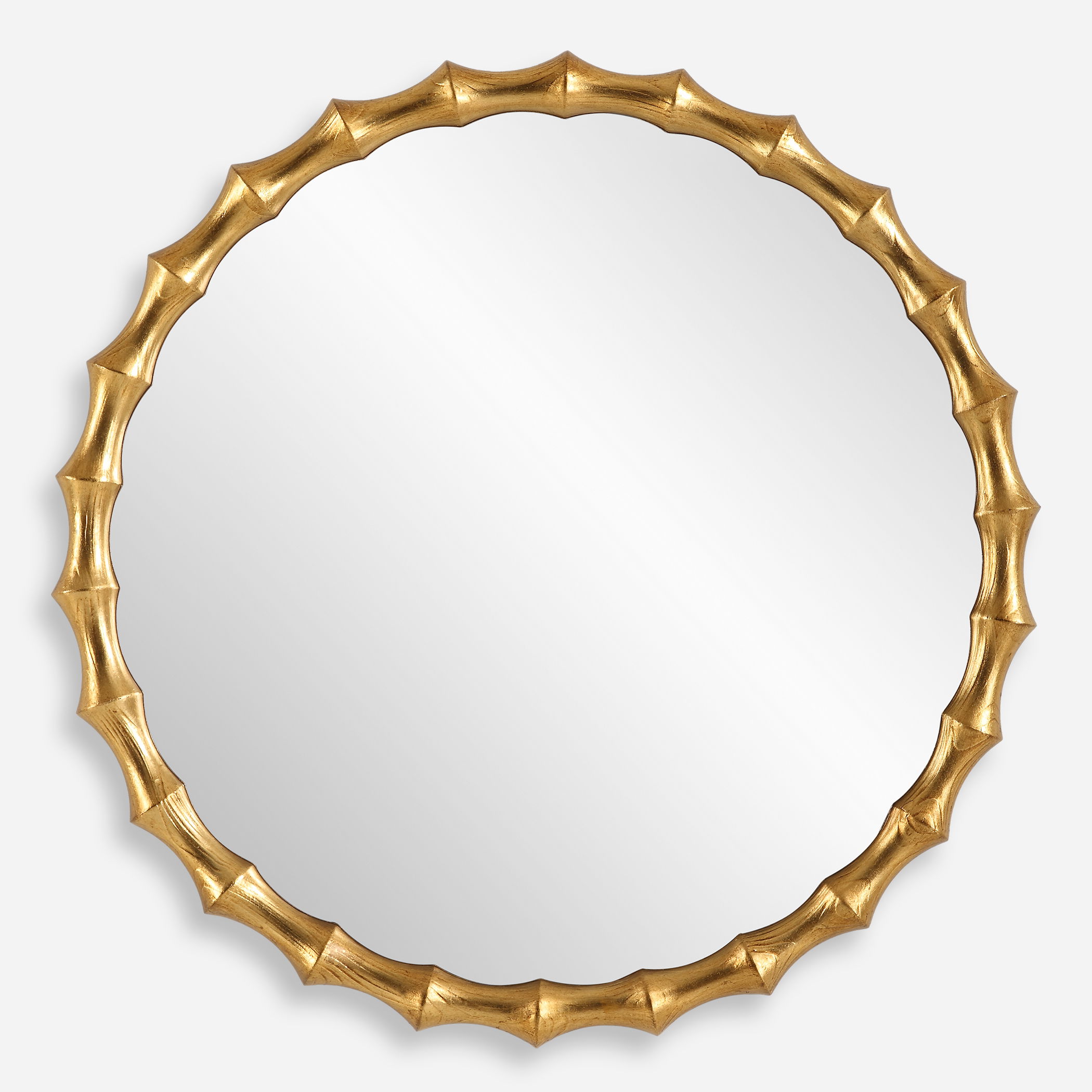 Nacala Round Gold Mirror, by Uttermost, 39.37" width x 39.37" height x 1.69" depth View 1