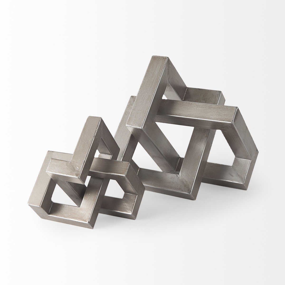 Link Small Silver Metal Sculpture Decorative Object, by Mercana, 7" length x 7.09" width x 7.09" height View 9