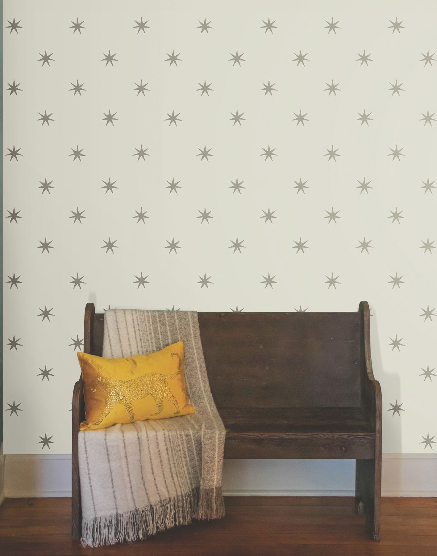 Star Splendor Wicker & Metallic Glint Peel & Stick Wallpaper large image 