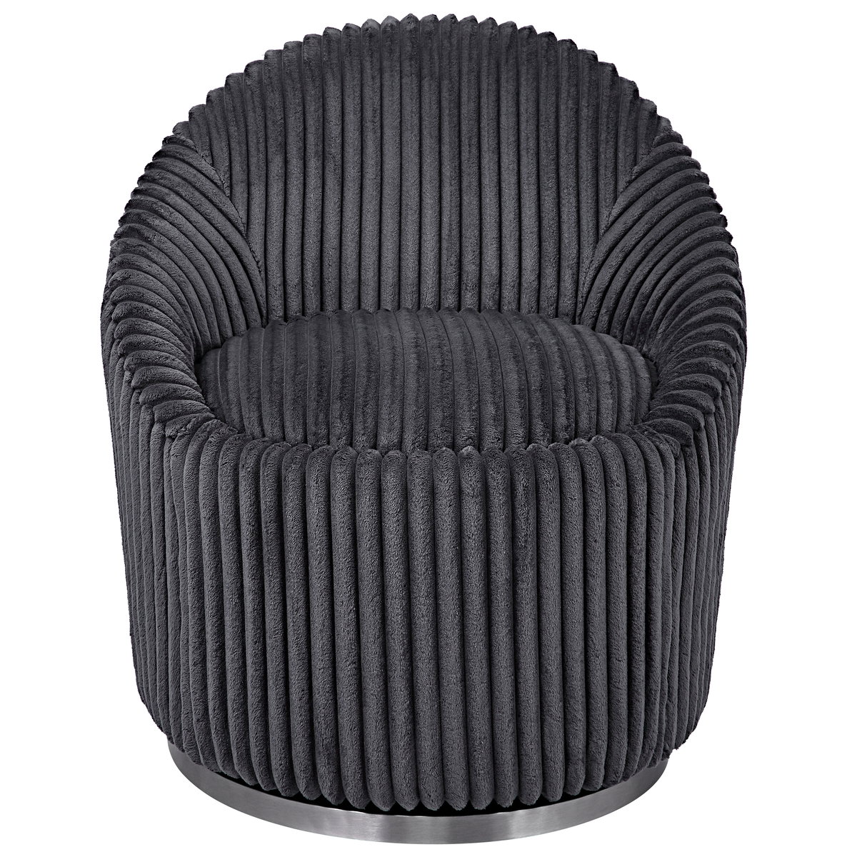 Crue Gray Fabric Swivel Chair, Furniture by Uttermost, 29.2" width x 32" height x 31" depth View 1