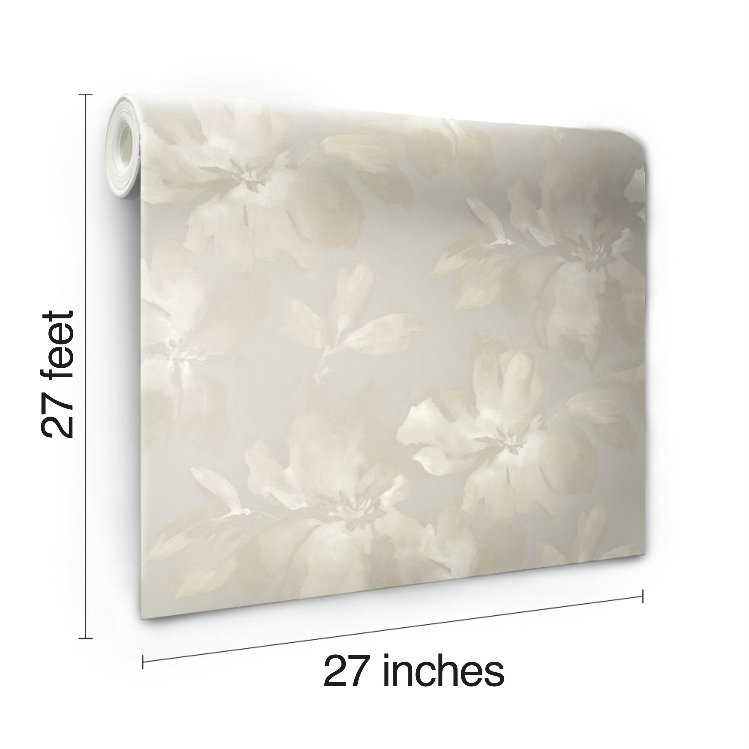 Midnight Blooms Grey Wallpaper, by York Wall, 27' length x 2'3" width x 0.02" depth View 7