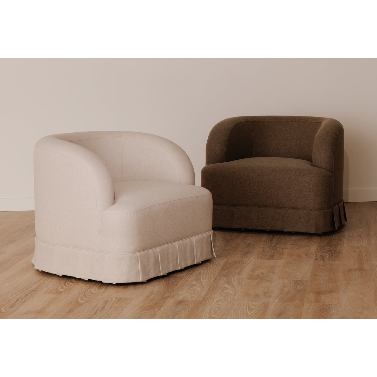 Maren Swivel Chair Beige, Accent Chair by Moe's Home, 32" width x 26.5" height x 30" depth View 10