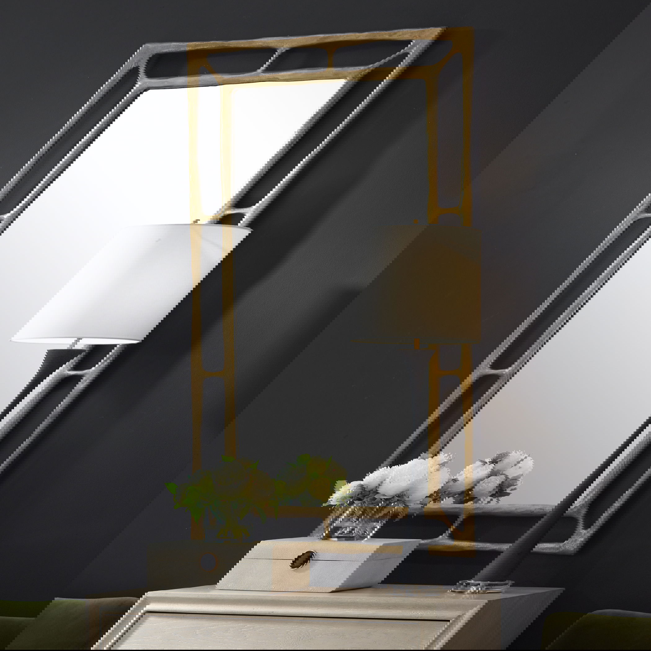 Felix Brass Rectangle Mirror large image 