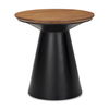 Mitchell 22.0L x 22.0W x 23.0H Black Metal Pedetal Base with Brown Wood Top Side Table thumbnail 0