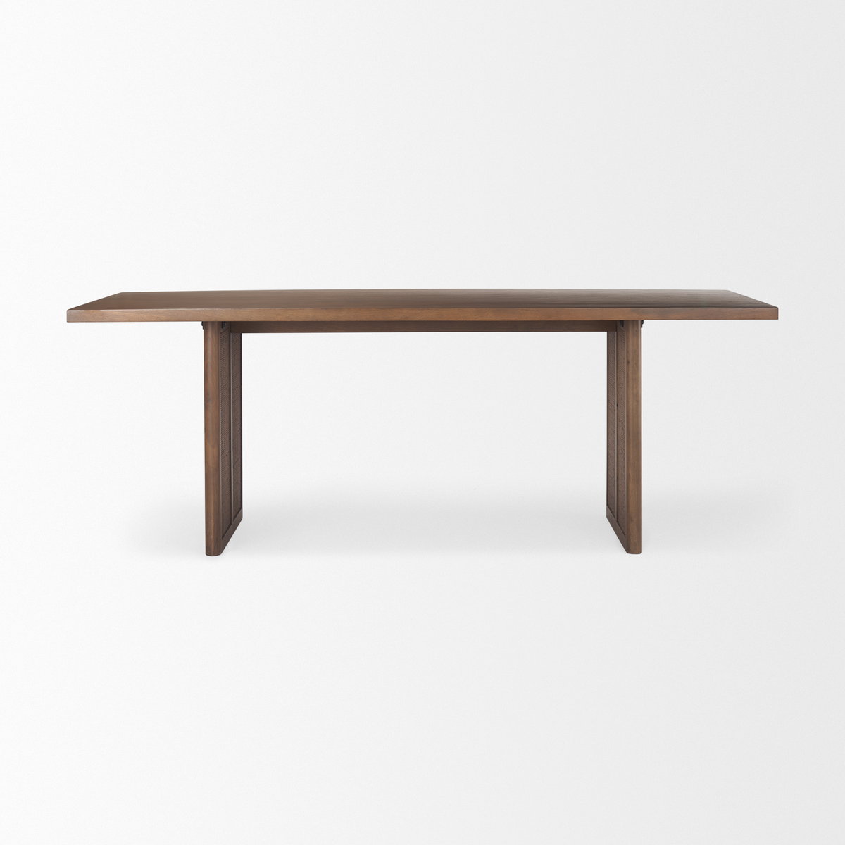 Grier 84' Medium Brown Wood with Cane Dining Table, by Mercana, 84" length x 38" width x 30" height View 2