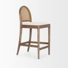Elle Rounded Caneback Medium Brown Wood with Oatmeal Fabric Counter Stool thumbnail 8