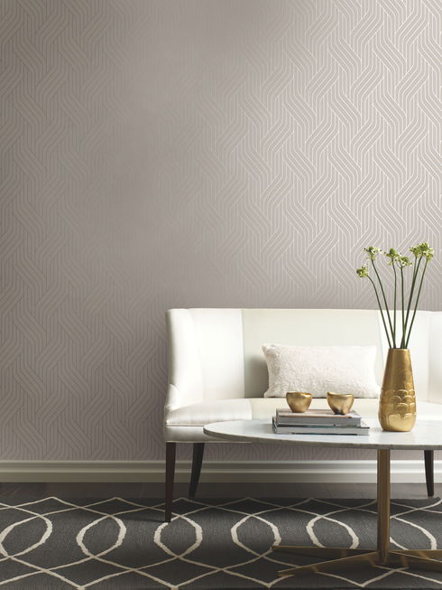 Ebb & Flow White & Silver Wallpaper