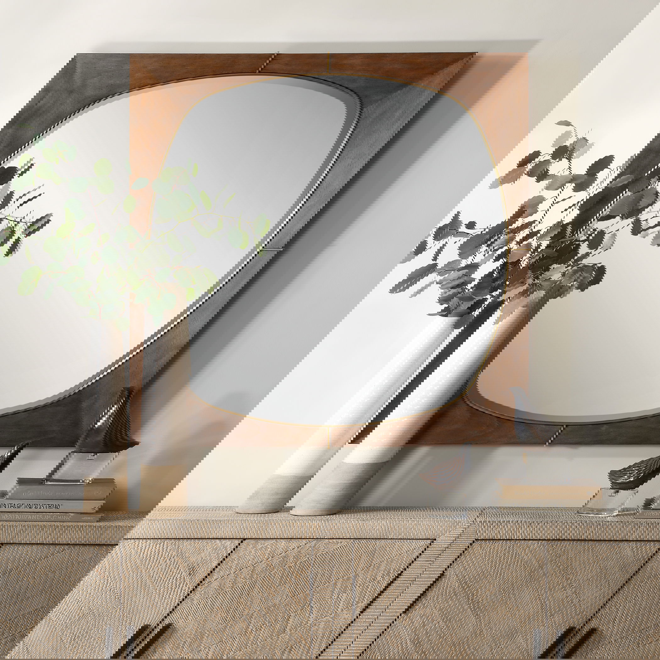 Garonne Square Walnut Mirror, by Uttermost, 40" width x 40" height x 1.75" depth View 2