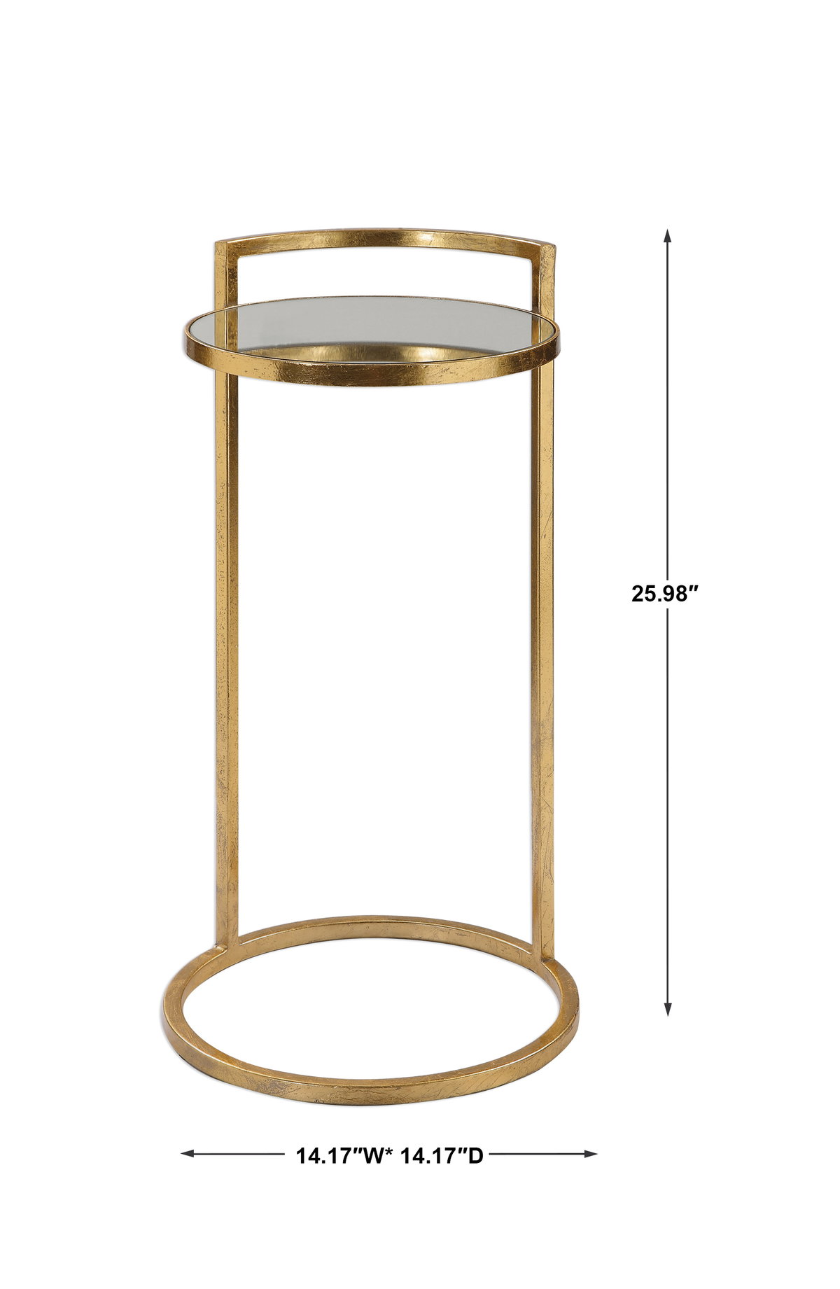 Cailin Gold Accent Table, Furniture by Uttermost, 14.17" width x 25.98" height x 14.17" depth View 3