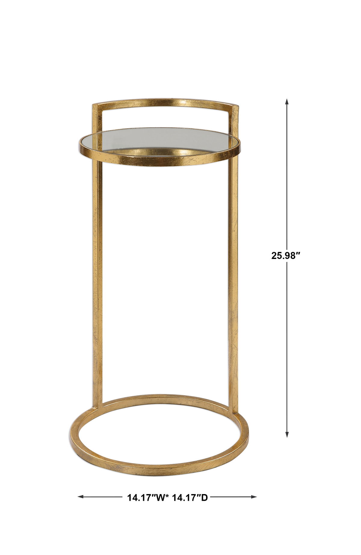 Cailin Gold Accent Table, Side & End Table by Uttermost, 14.17" width x 25.98" height x 14.17" depth View 3