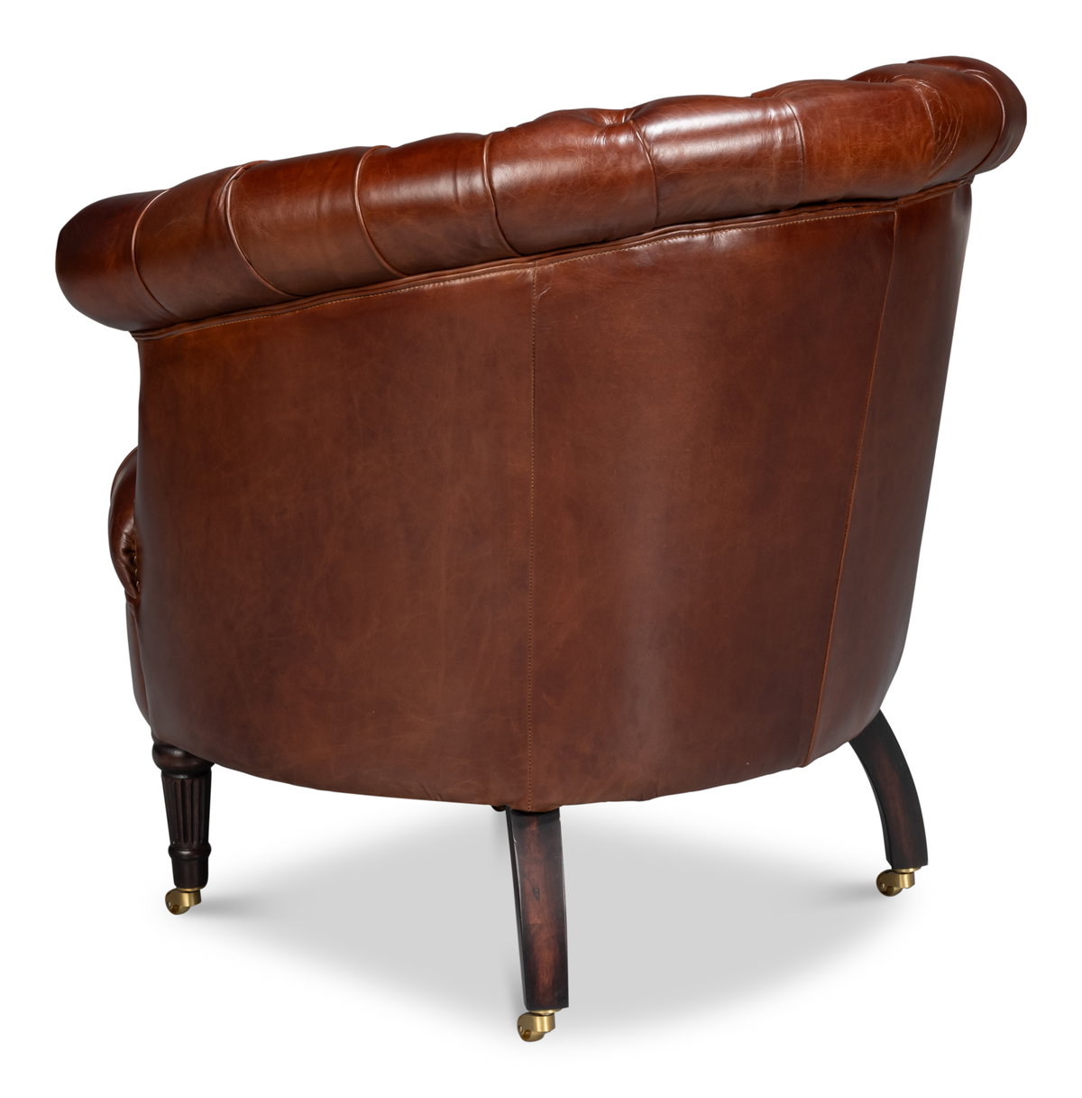 Bastian Armchair, Newark Brown Leather, Seating by Sarreid, 33" length x 33" width x 31" height View 11
