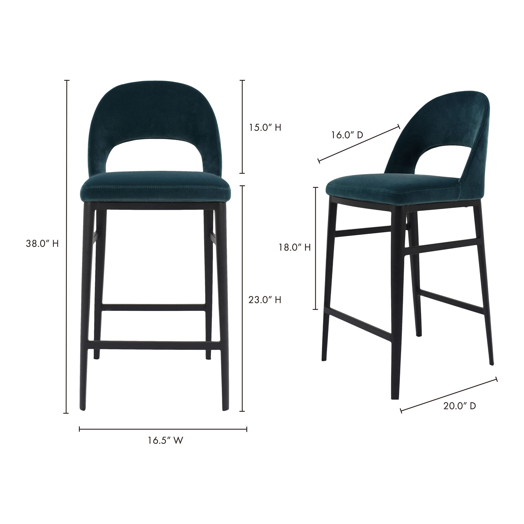 Roger Counter Stool Teal large image 