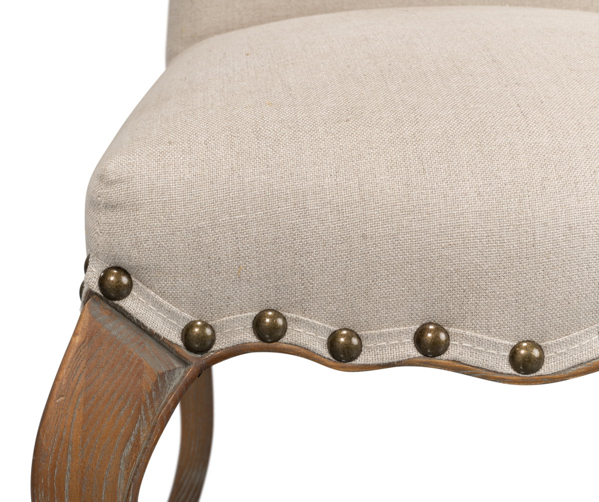 Thorne Side Chair  Beige, by Sarreid, 1'10" length x 1'8" width x 3'7" height View 4