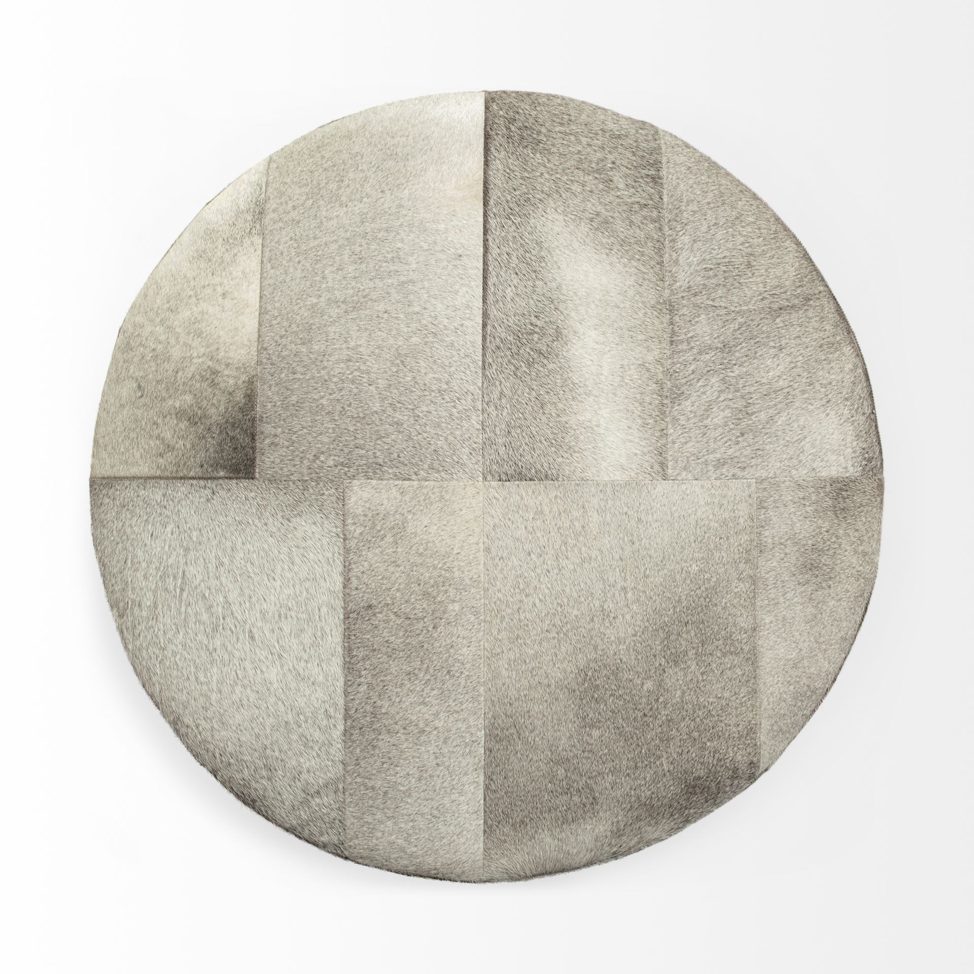 Zahavi 36' Gray Hair-On-hide with Metal Base Ottoman large image 