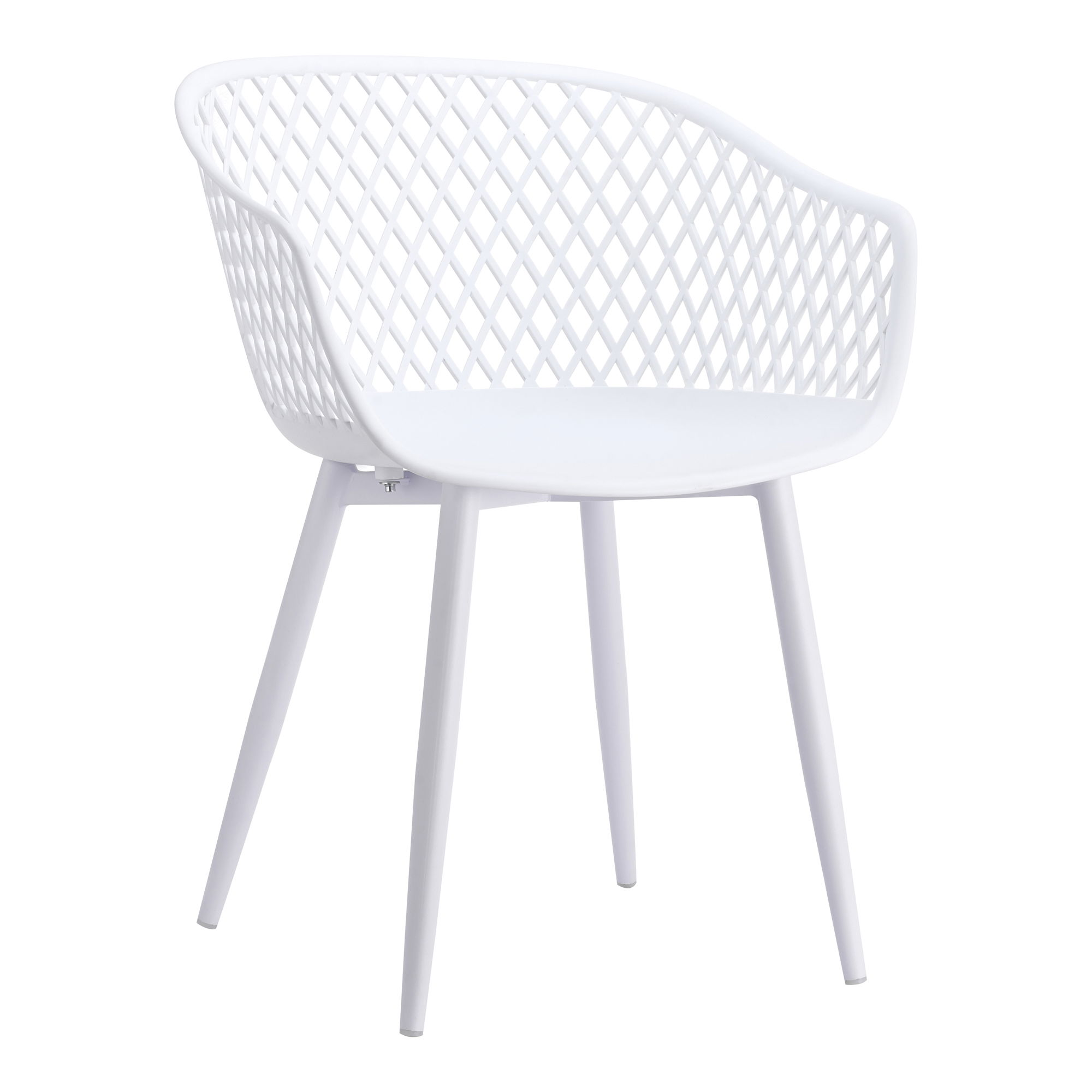 Piazza Outdoor Chair White - Set Of Two, by Moe's Home, 1'11.5" width x 2'7.5" height x 1'10.5" depth View 3