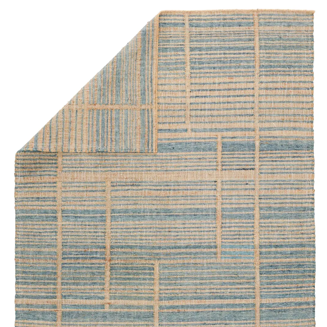Zoya Flatweave Striped Area Rug in Brown/Blue large image 