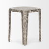 Randy Textured Silver Nickel Cast Aluminum Metal Accent Table, Side & End Table by Mercana, 20" length x 20" width x 21" height thumbnail 5