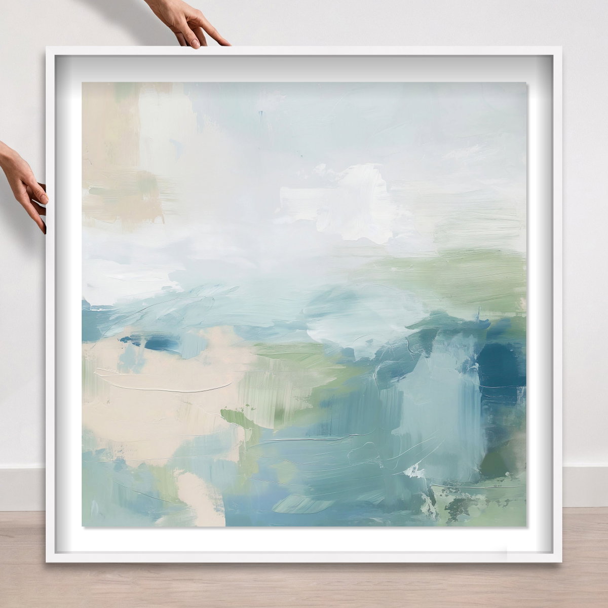 Turquoise Echoes I (Diamond Dust), Art by Oliver Gal,  12x12 View 5