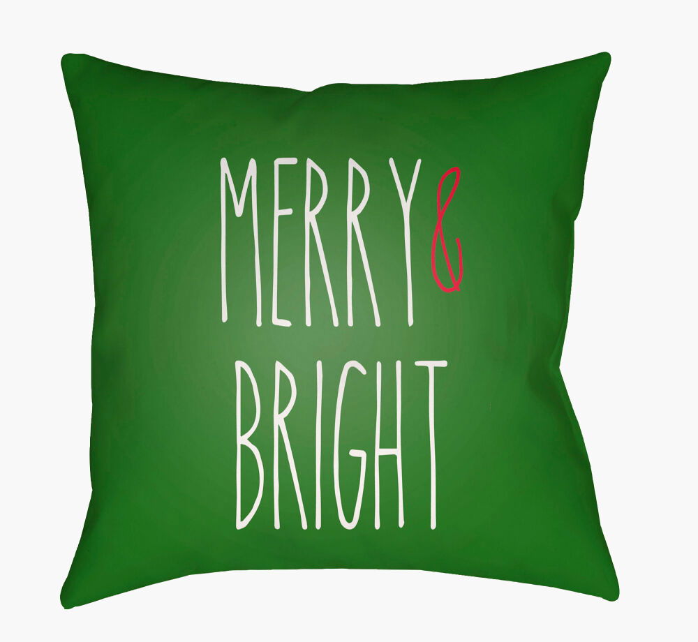 Merry Bright Accent Pillow, Decorative Pillow by Surya, 18" length x 18" width