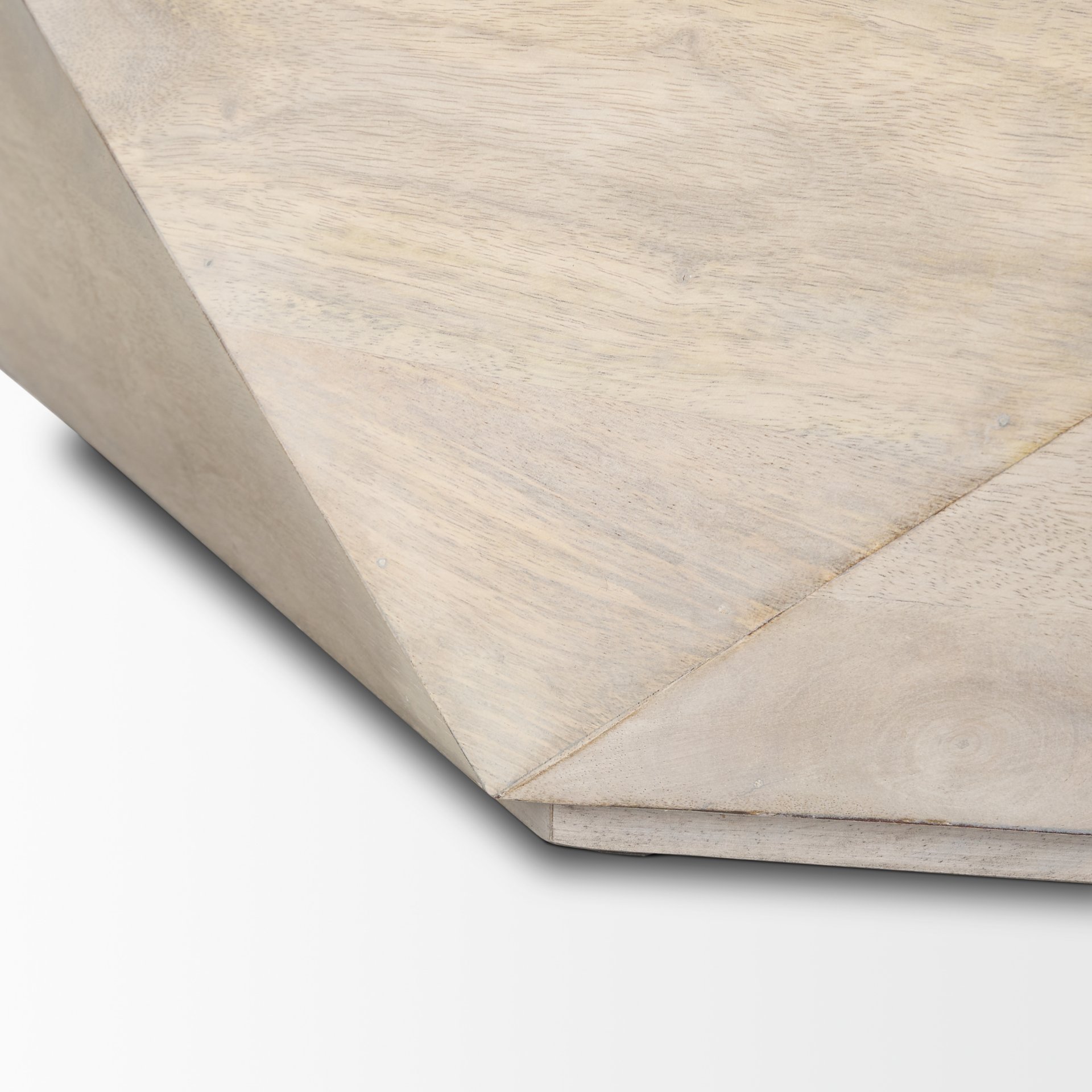 Arreto Hexagonal Hinged Solid Wood Top and Base Coffee Table, by Mercana, 36" length x 36" width x 15" height View 11