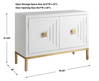 Aiken White 2 Door Cabinet, Cabinets & Chest by Uttermost, 43.25" width x 31.12" height x 16" depth thumbnail 3