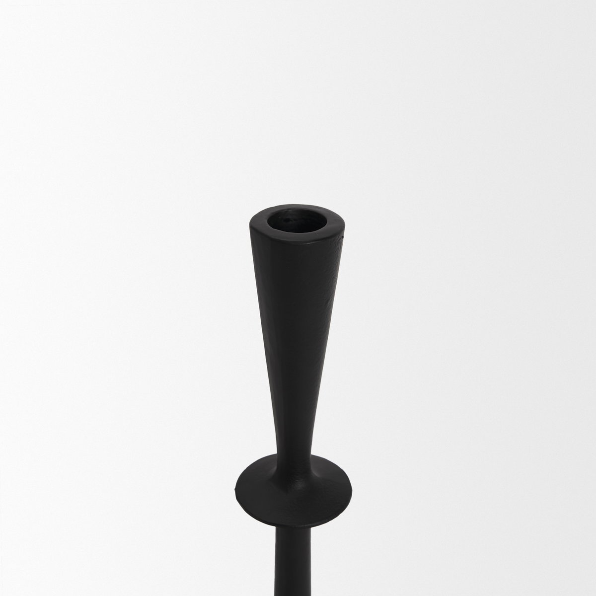 Qwin Matte Black Cast Aluminum Tall Candle Holder, Candles & Candle Holder by Mercana, 4.5" length x 4.5" width x 15" height View 5