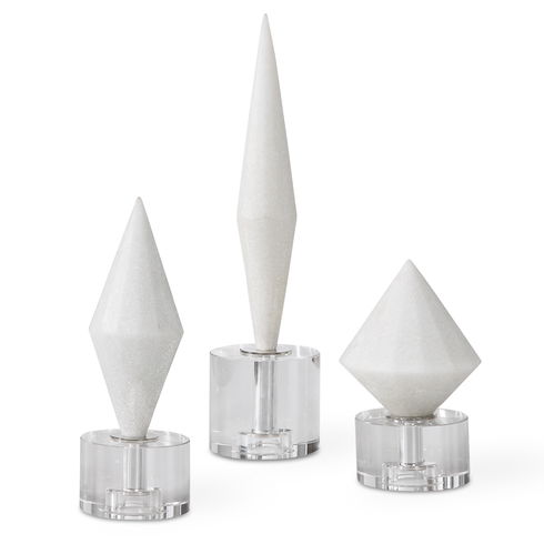 Alize White Stone Sculptures S/3