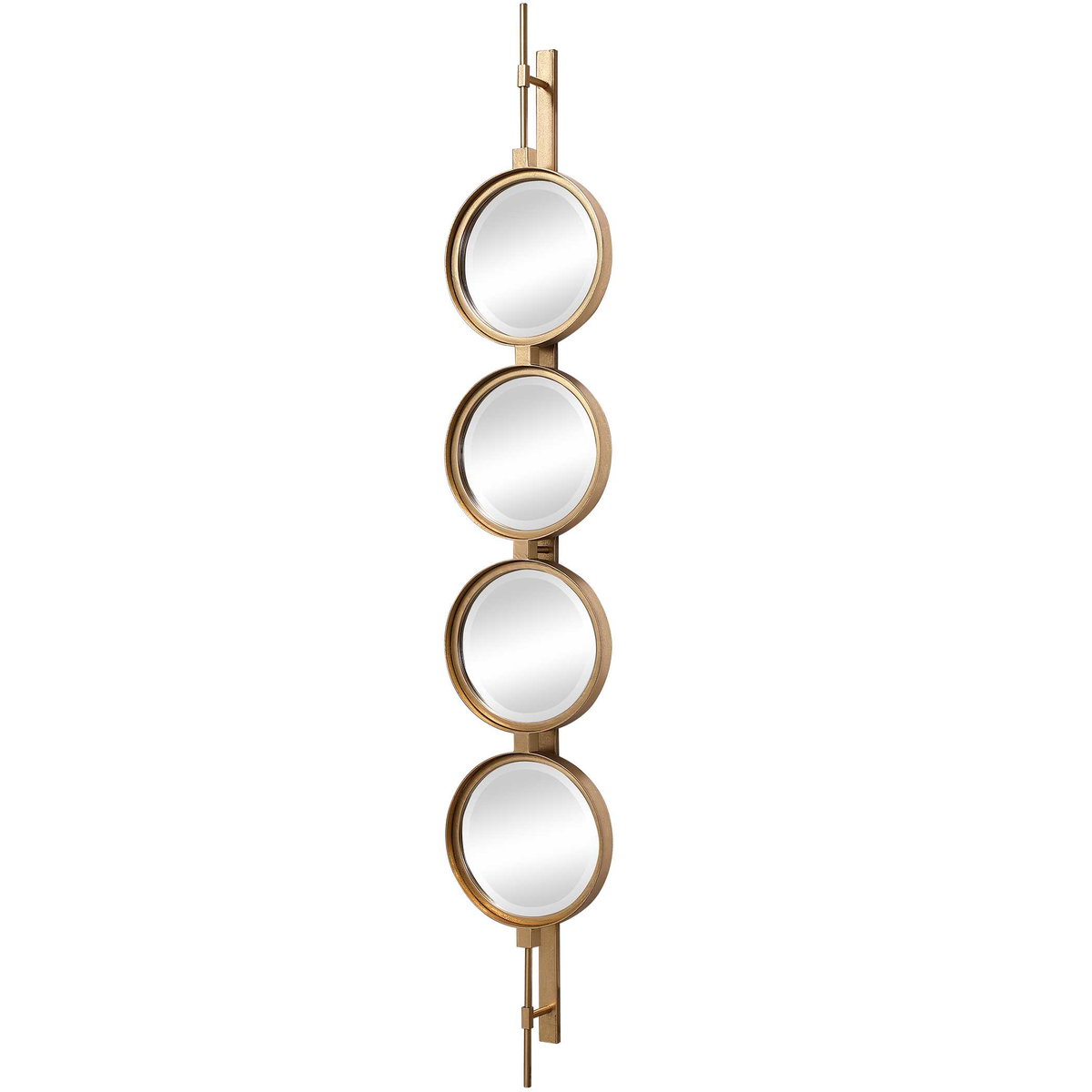 Button Gold Mirror, by Uttermost, 9.87" width x 4'11.87" height x 3.12" depth View 6
