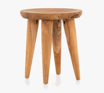 Online Designer Bathroom Zander 18" Teak Round End Table, Aged Natural