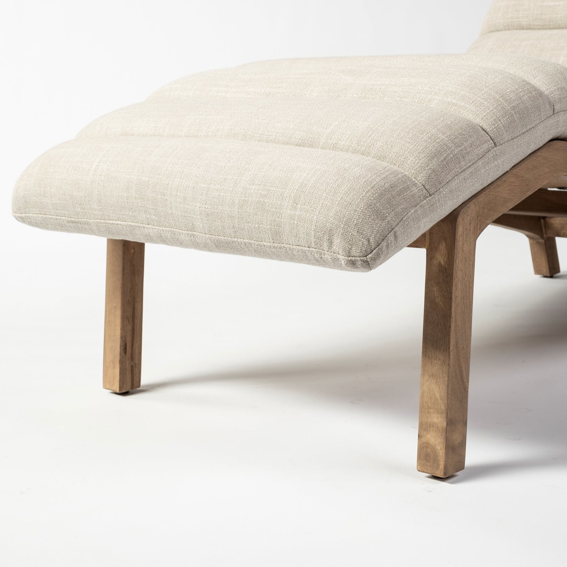 Pierre Beige Fabric Upholstered Armless Chaise Lounge Chair, Chaise Lounges & Daybed by Mercana, 24.41" length x 54.33" width x 33.46" height View 12