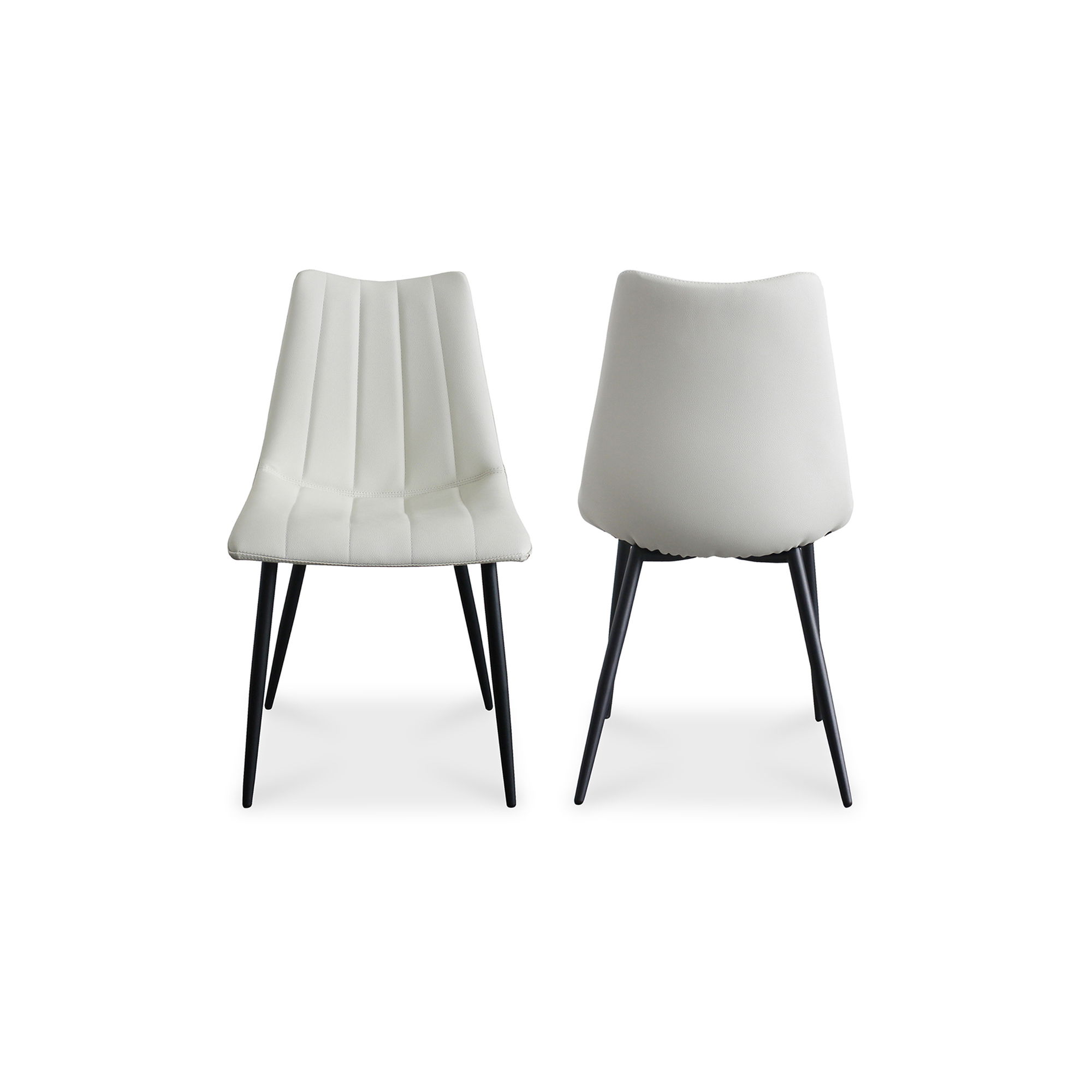 Alibi Dining Chair Ivory - Set Of Two, by Moe's Home, 18" width x 33" height x 20" depth View 2