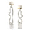 Feamelo Ivory Stone Candleholders Set/2, Candles & Candle Holder by Uttermost, 5" width x 22.5" height x 4.25" depth thumbnail 1