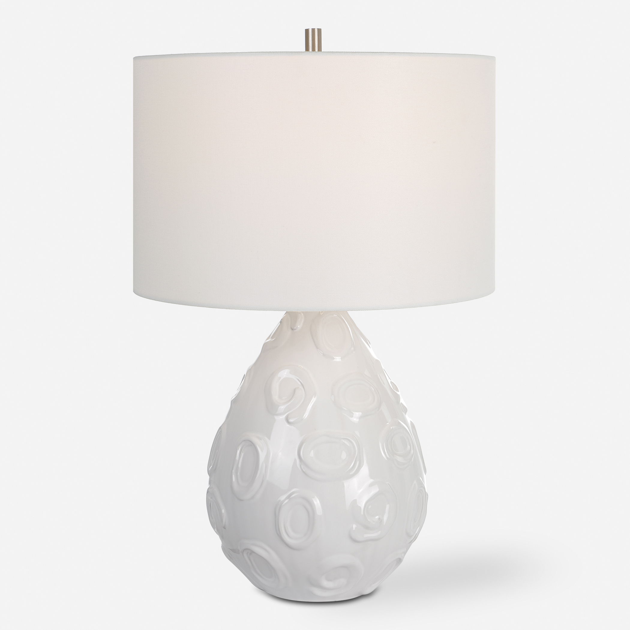 Loop White Glaze Table Lamp large image 