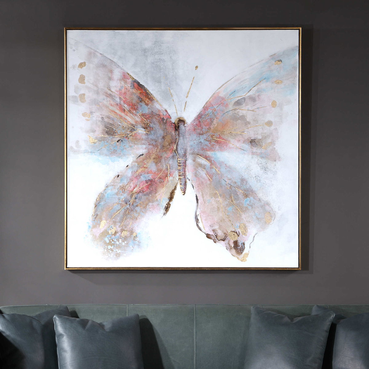 Free Flying Hand Painted Canvas, by Uttermost, 4'3" width x 4'3" height x 1.7" depth View 2