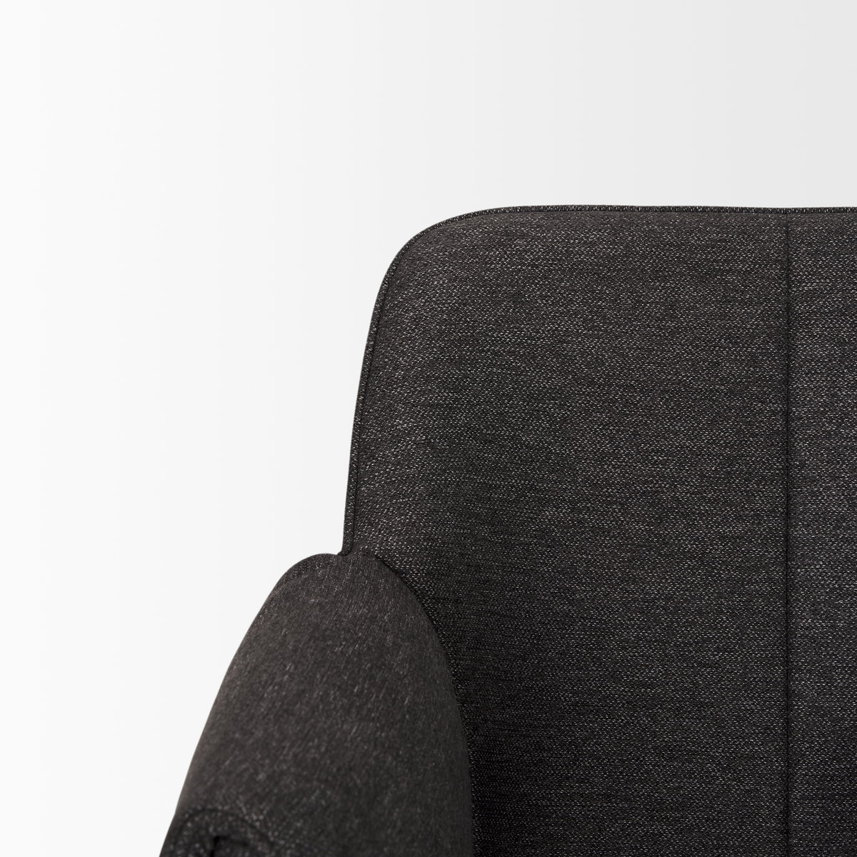 Brently Curved Back Dining Arm Chair | Gray Fabric with Metal, Dining Chair by Mercana, 24.5" length x 29.5" width x 32.5" height View 12