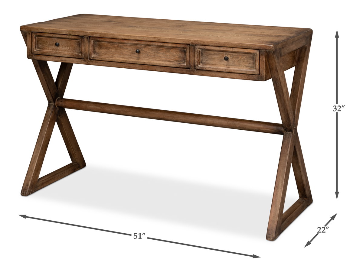 Kitchen Desk  Brown, by Sarreid, 1'10" length x 4'3" width x 2'8" height View 13