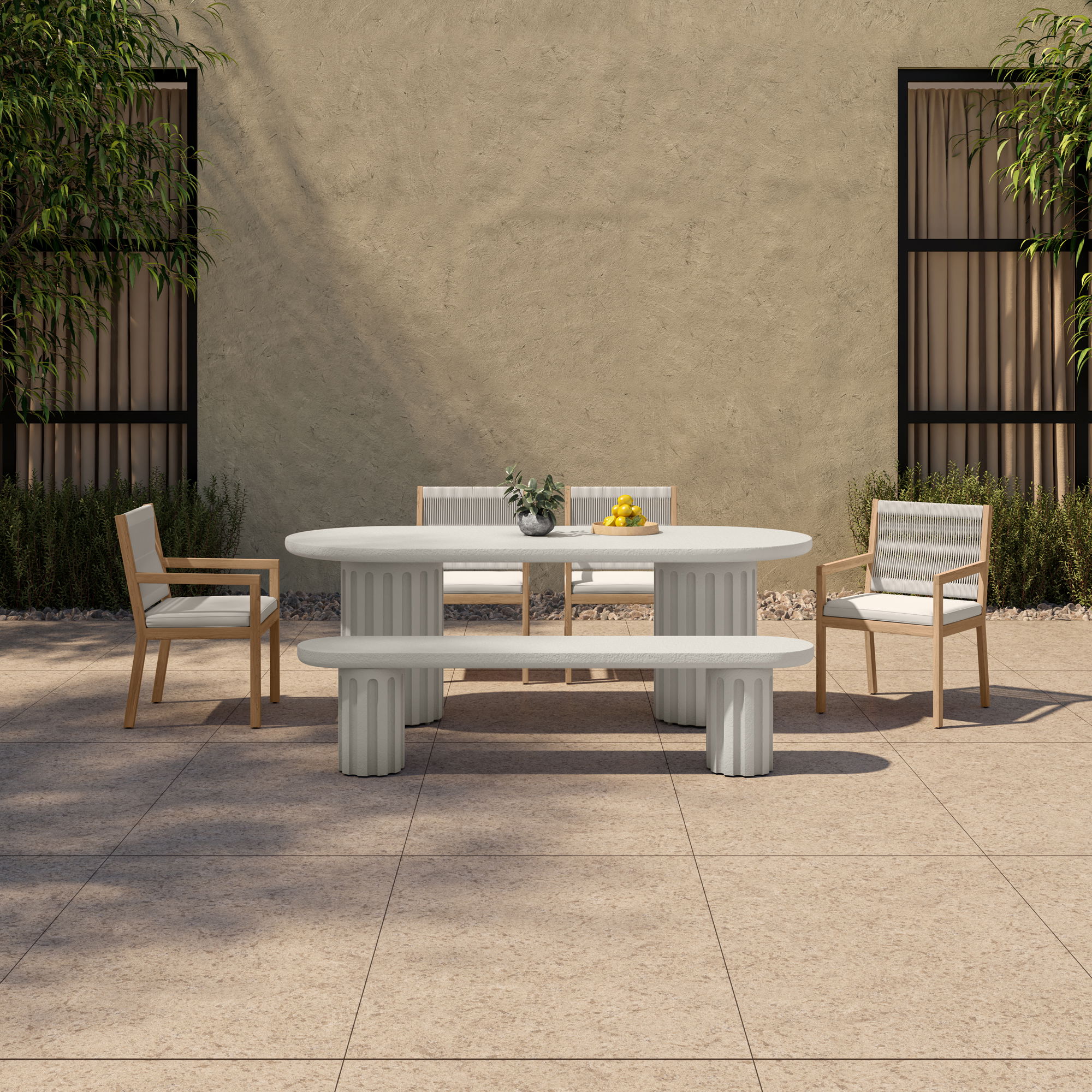 Eris Outdoor Dining Table White large image 