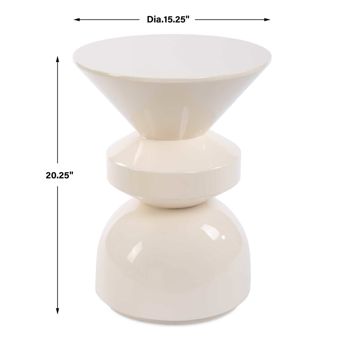 Lyford Modern Accent Table, Furniture by Uttermost, 15.25" width x 20.25" height x 15.25" depth View 2