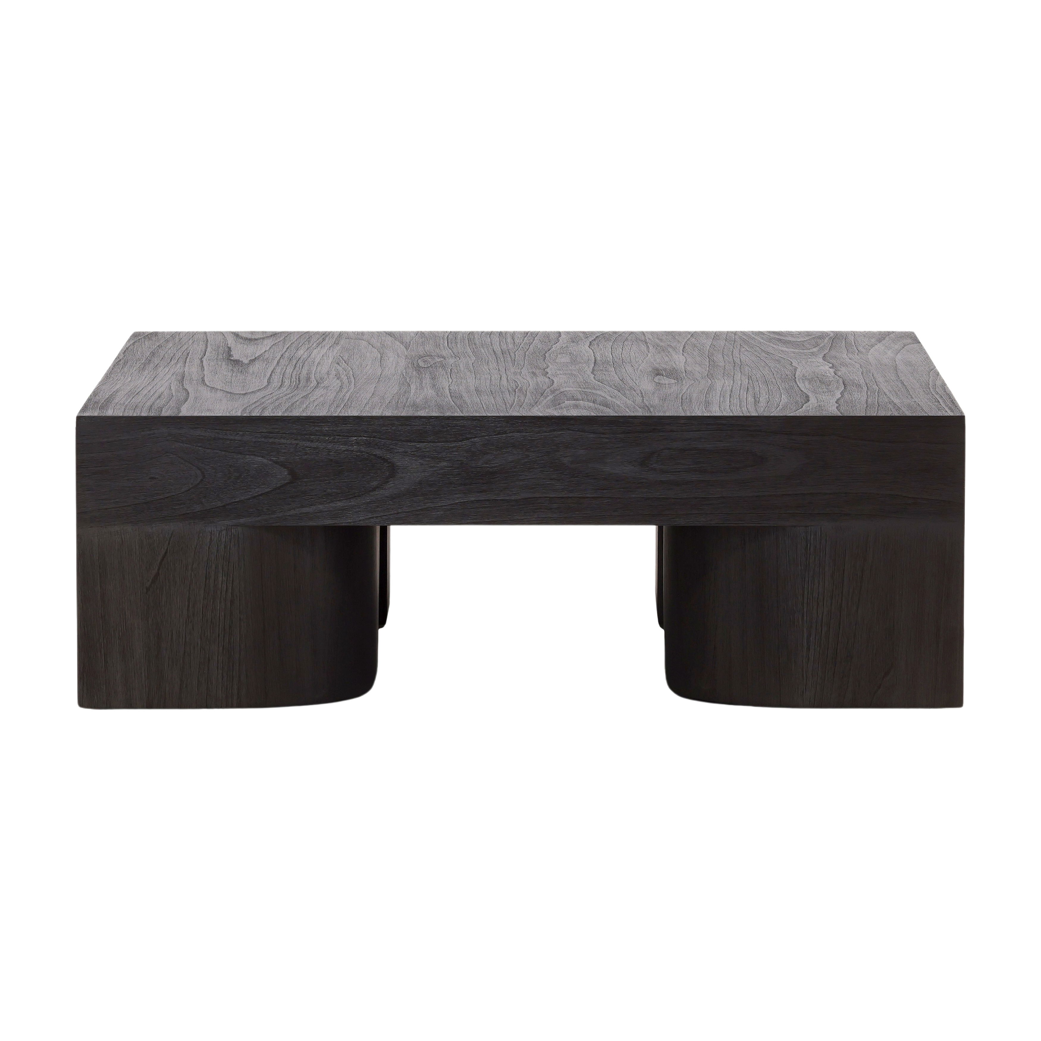 Juna Coffee Table Dark Brown, by Dovetail, 47.24" width x 16.1" height x 47.24" depth View 2
