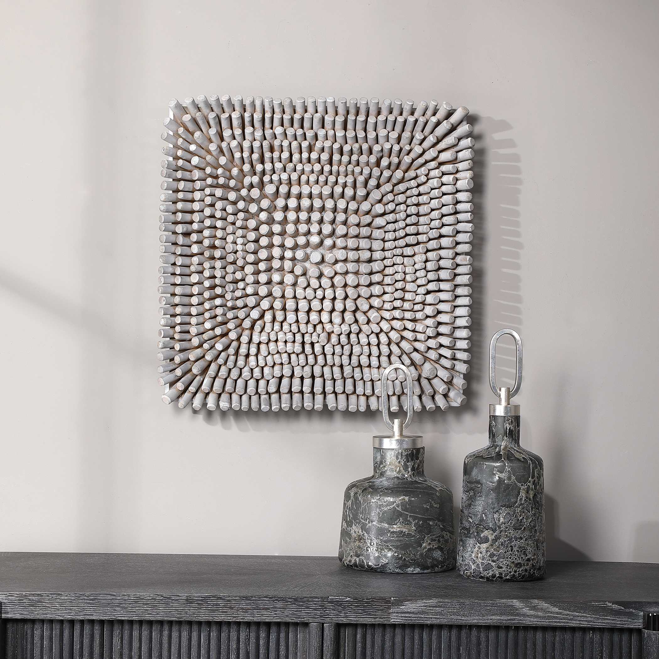 Portside Wood Wall Panel, Sculptural Wall Art by Uttermost, 24" width x 24" height x 3.5" depth View 7