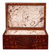 Norton Leather Tray  Croco Leather  Tan, by Sarreid, 1'6" length x 2' width x 2" height thumbnail 8