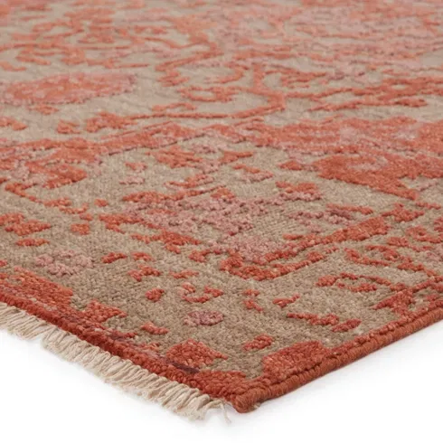 Azar Oriental Hand Knotted Wool Red/Gray Area Rug