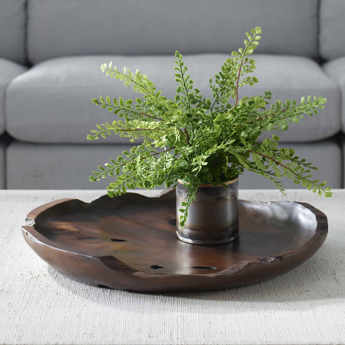 Nature's Edge Bowl, Decorative Tray by Uttermost, 20" width x 2.75" height x 20" depth View 5