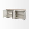Fairview III Solid Wood Brown Top & White Frame 4 Cabinet Door Sideboard thumbnail 5