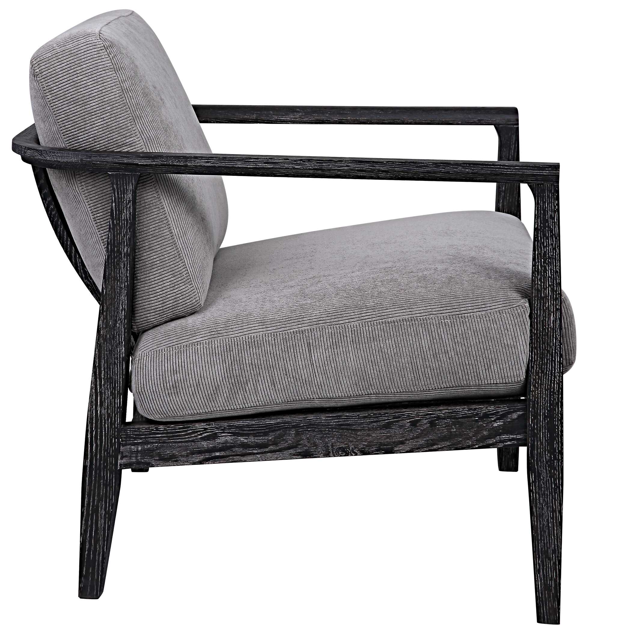 Brunei Modern Gray Accent Chair, Furniture by Uttermost, 28.25" width x 33.5" height x 32.5" depth View 8