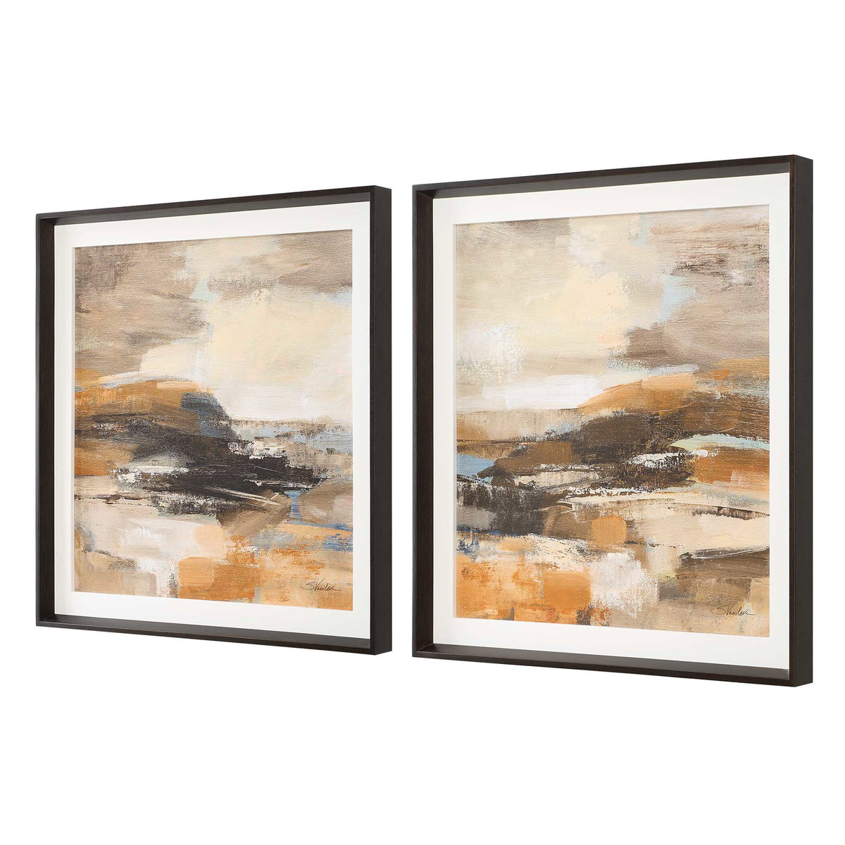 Cinnamon Shore Framed Prints Set/2, Art by Uttermost, 35.25" width x 35.25" height x 2.5" depth View 5
