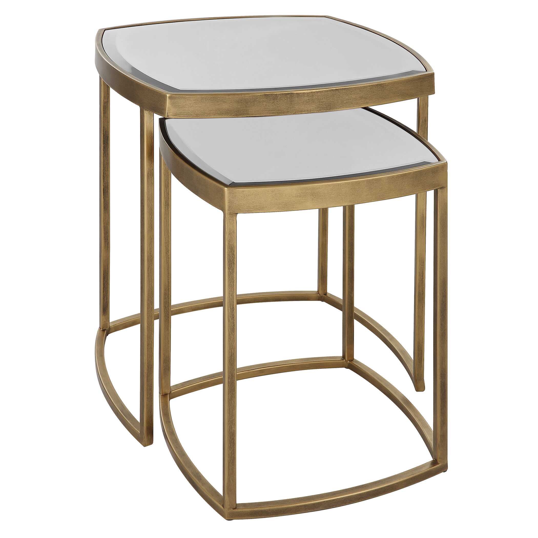 Vista Gold Nesting Tables Set Of 2, Furniture by Uttermost, 19.75" width x 23.75" height x 19.75" depth View 5