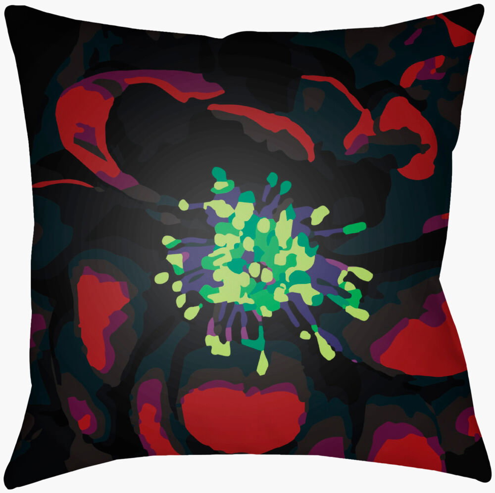Abstract Floral Accent Pillow, Decorative Pillow by Surya, 20" length x 20" width