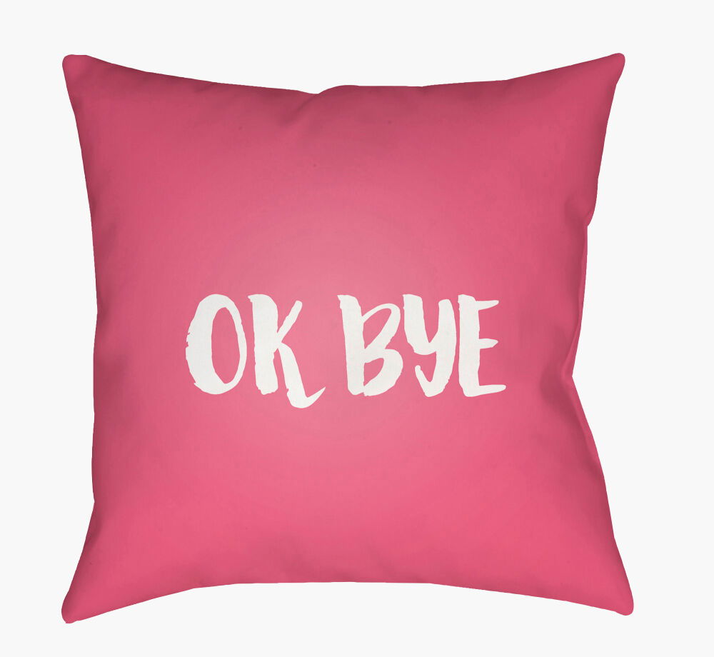 Ok Bye Accent Pillow, Decorative Pillow by Surya, 20" length x 20" width