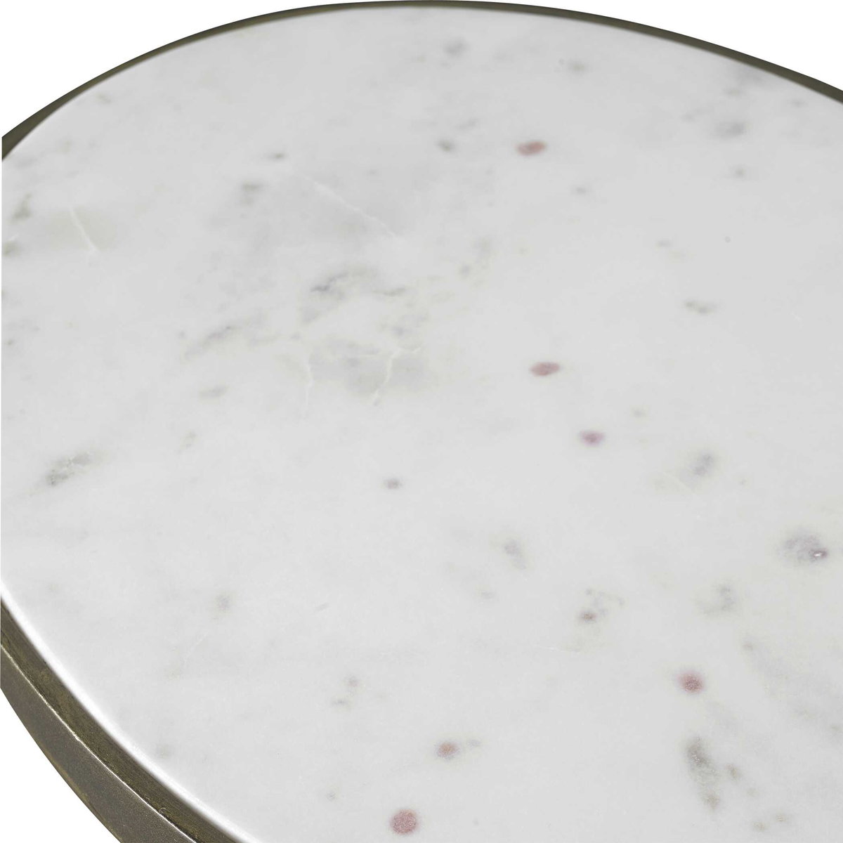 Jessenia White Marble Accent Table, Side & End Table by Uttermost, 18" width x 23" height x 12" depth View 5